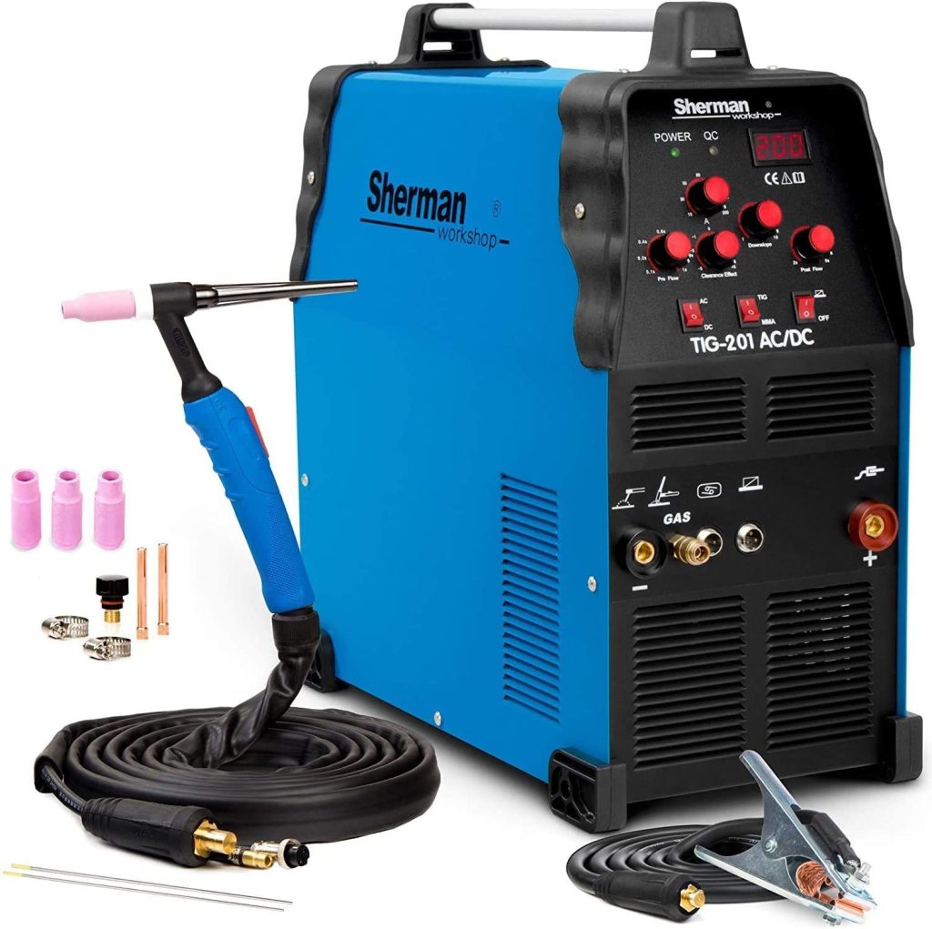 Sherman TIG 201 AC/DC 200A Soudeur Onduleur Argon Soudage Set Pédale
